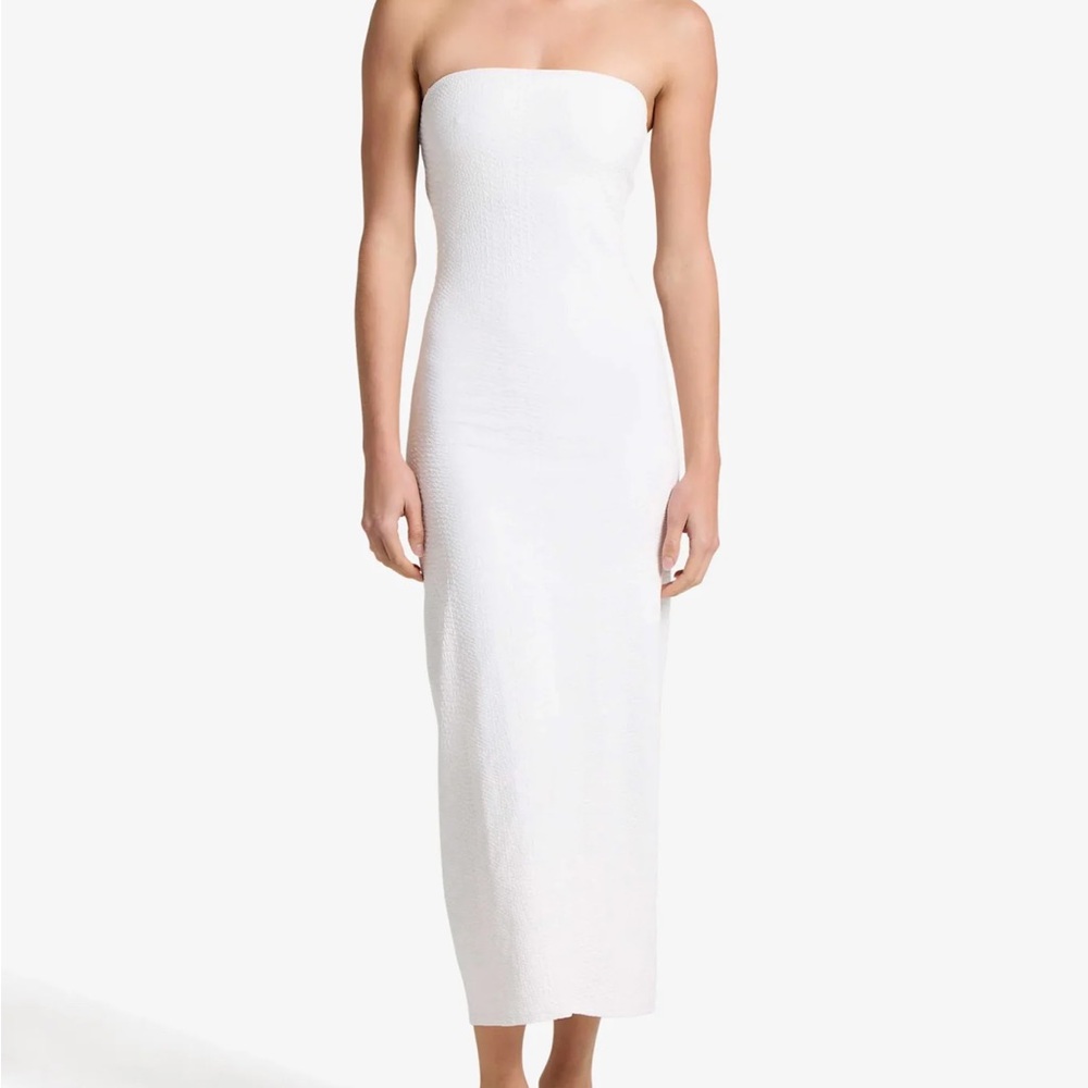 GIGI C Maya Snakeskin Dress Ivory